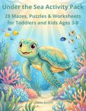 Pack d'activités sous-marines : 28 labyrinthes, puzzles et feuilles d'exercices pour tout-petits et enfants de 3 à 8 ans