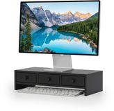 Relaxdays Monitorstandaard - 51x12,5x24 cm - Zwart