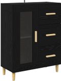vidaXL Dressoir Zwart Eiken 69,5 x 34 x 90 cm Bewerkt Hout