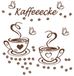 Ensemble de décoration murale avec tasses à café et papillons, adapté à la cuisine