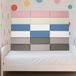 Merkloos Set van 6 kinderbed hoofdeindes, 180x40 cm, roze, ivoorwit