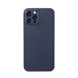aiino iPhone 12 Pro Max Skin Case - iPhone 12 Pro Max cover met koolstofvezel effect, schokbestendig en krasbestendig, ultradun, lichtgewicht en flexibel, MagSafe compatibel - Blauw