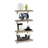 Furinno Tanna Zwevende Wandplanken, 57 cm, natuur, 4 stuks