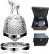 Verre à vin soufflé à la main - Verre à vin de luxe sur plateau tournant - Diffuseur de vin en verre - Cadeau pour les amateurs de vin et les hommes - Argent