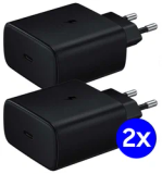 Samsung Originele Samsung 45W Power Adapter USB-C Adapter 5A Duo Pack Zwart