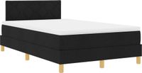 vidaXL LED Boxspring Bed met Kussen Zwart 120 x 190 cm Stof
