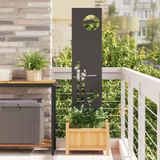 Écran de confidentialité de jardin Noir 32 x 140 cm Acier laminé à froid