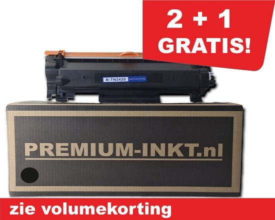 Premium-inkt.nl Brother TN-2420-Brother-zwart Toner Met Chip-MFC L2710 -MFC L2710DN -MFC L2710DW -MFC L2730- MFC L2730DW -MFC L2735DW -MFC L2750- MFC L2750DW