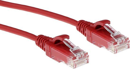ACT Rode 5 meter CAT6 U/UTP LSZH Slimline Patchkabel | RJ45 | Rood