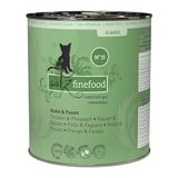 catz finefood Classic N° 15 Kip & Fasan Kattenvoer, natvoer voor je kat zonder suiker en granen, glutenvrij, met een hoog vleesgehalte, Made in Germany, 6 x 800 g blikjes