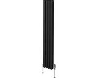 MonsterShop Monster Group BV Ovale radiator + trv-set - zwart - 1600x240 mm
