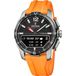 Festina F23000/D Hybride Heren Polshorloge Oranje Siliconen Band Zwart Wijzerplaat Titanium Kast