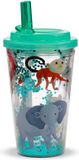 Puckator Beker - Zooniverse - Wilde Dieren Cartoon - Breukbestendig/Dubbelwandig - Poptop Cover - Ecozen - 500ml