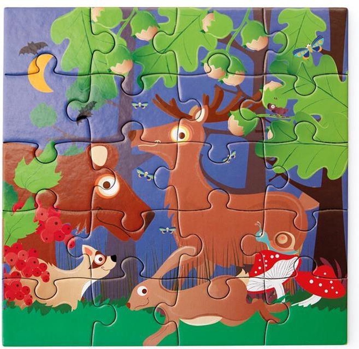 scratch Magnetische Puzzel Bosdieren 18 Cm Karton Groen 40-delig