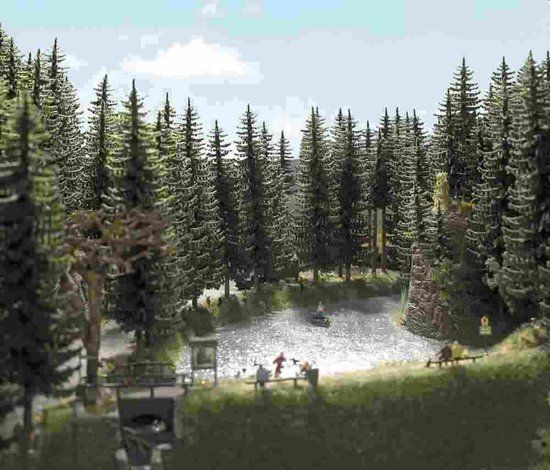 Busch & Müller 2 FICHTEN 130 MM H0 - Metaal - 4001738061369