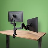 R-Go Tools Caparo 4 D2 - Dual Monitor Arm - Gas Spring - Desk Mount - Black