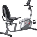 HOMCOM Ligfiets ergometer met LCD-display, 8 standen magnetisch weerstand, tot 120 kg belastbaar, grijs/zilver