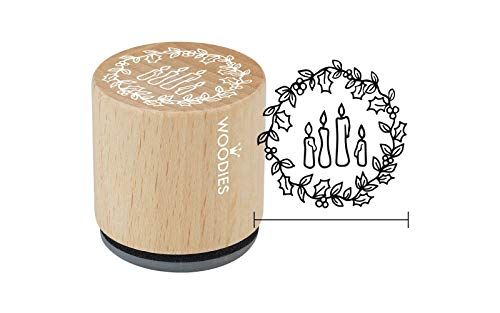 Woodies Houtstempel 4 kaarsen, 3,4 x 3,4 x 3,5 cm