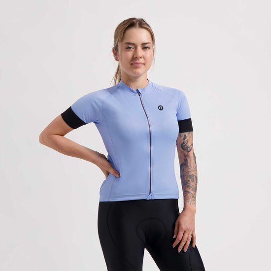 Rogelli Modesta Fietsshirt Dames - Korte Mouwen - Lavendel Zwart - M