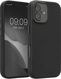 kalibri leren hoesje geschikt voor Apple iPhone 17 - hardcover beschermhoes - zwart