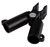 Windhager Plantenstaafverbinder, trellisscharnier, staafhouder voor plantenstokken, staafverbinderclips, Ø16mm, 4 stuks, zwart