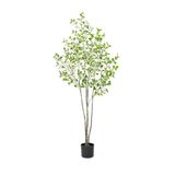 Zstar Kunstmatige ficus boom, 180 cm groot, realistische ficus-boom in pot, met realistische bladeren en stam, grote kunstplanten voor slaapkamer, balkon, binnendecoratie
