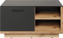 Merkloos Trednmeubl Synnax bank 1 klep, 2 planken grijs, eik decor.