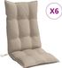 vidaXL Stoelkussens 6 st hoge rug oxford stof taupe
