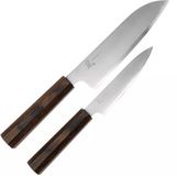 Yaxell Hana – 2-delige Messenset – Santokumes 16,5 cm & Universeelmes 12 cm – Damaststaal – Japanse Topkwaliteit