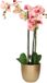 Mica Decorations Orchidee plante artificielle rose - 75 cm - incluant pot de fleurs or brillant