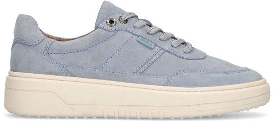 Manfield - Blauwe suède lage sneakers - Maat 43