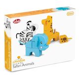 Tobar Houten stapel en spelen Safari Dierenspeelgoed - Set van 3