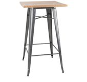 Bolero Bistro Bartafel Met Houten Blad Grijs