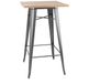 Bolero Bistro Bartafel Met Houten Blad Grijs