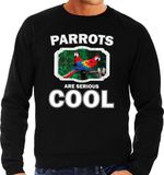 Bellatio Decorations Dieren papegaaien sweater zwart heren - parrots are serious cool trui - cadeau sweater papegaai/ papegaaien liefhebber XXL