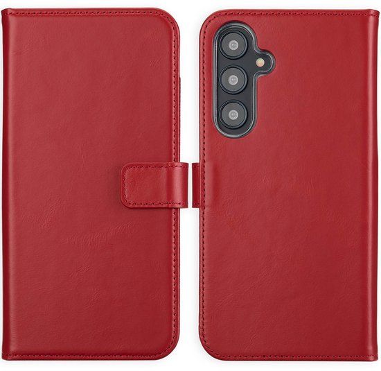 Selencia Echt Leren Bookcase voor de Samsung Galaxy S24 FE - Rood