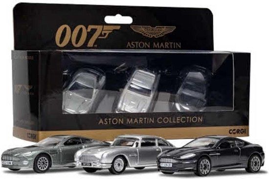 Corgi Aston Martin James Bond 007 Collection - 1/36 Scale - DB5, DBS, V12 Vanquish - Silver/Grey