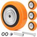 Roue de transport robuste, 150 mm, PU, capacité de charge de 1800 kg, trou de 12,7 mm, set de 4 pièces
