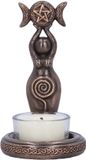 Nemesis Now Triple Goddess Theelichthouder - Bronskleurig