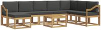 vidaXL Hoek loungeset Acacia hout Wit en antracietkleurig