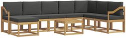 vidaXL Hoek loungeset acaciahout wit en antraciet