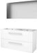 Basic Line Ultimate 46 Badkamermeubelset - 120 x 46 cm - Met Grepen - 2 Lades - Keramische Wastafel - 2 Kraangaten - Spiegel met Indirecte LED Verlichting - Ice White
