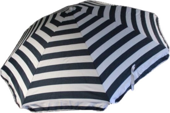 Banz - UV Strand parasol - 165/200cm x 180cm - Blauw/Wit gestreept - maat Onesize