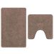 VidaXL Set de tapis de bain antidérapants 2 pièces Marron 50 x 50 cm PP