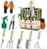 Unyqoos® Complete Tuingereedschapsset met Draagtas en Handige Houten Handgrepen