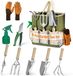 Unyqoos® Complete Tuingereedschapsset met Draagtas en Handige Houten Handgrepen