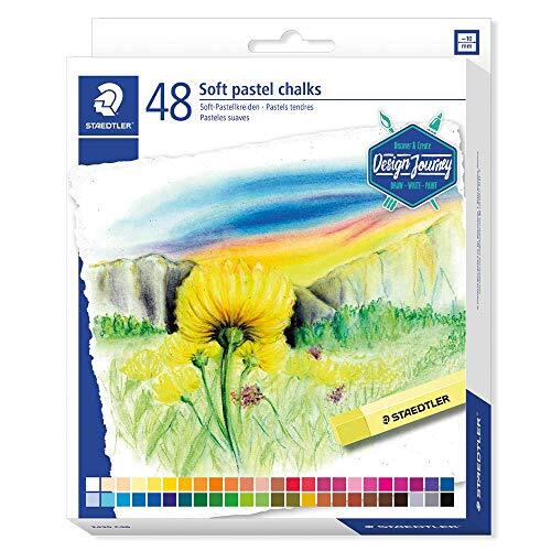 Staedtler 2430 C48 Soft pastel krijtjes (hoge mate van lichtbestendigheid, zachte uitstreep, gemakkelijk afwasbaar, kartonnen etui met 48 schitterende kleuren)