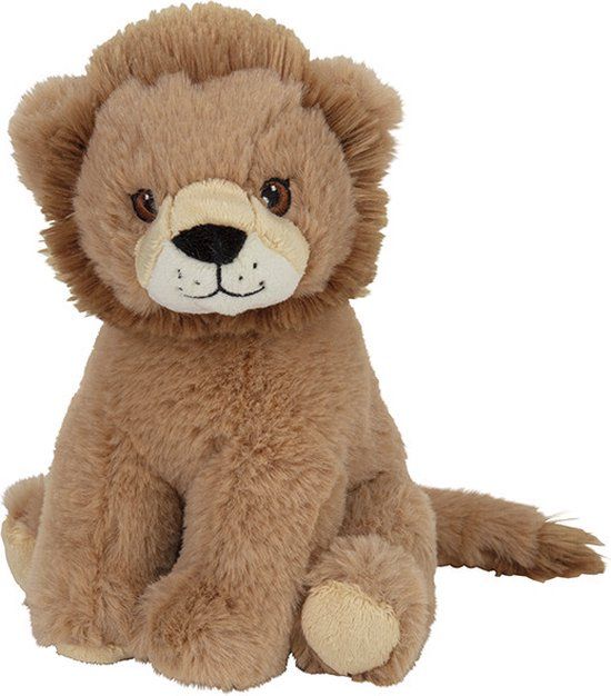 Nature planet Pluche leeuw knuffel - 19 cm - Multi kleur - Pluche materiaal - 3+ jaar