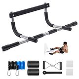 Ally Peaks Optrekstang voor deuropening | Verdikte staal Max Limit 420 lbs bovenlichaam Fitness Workout Bar | Multi-Grip sterkte voor deuropening | Indoor Chin-Up Bar Fitness Trainer voor Home Gym