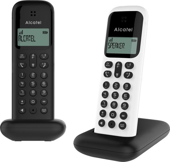 Alcatel D285S duo draadloze huistelefoon voor de vaste lijn zwart + wit